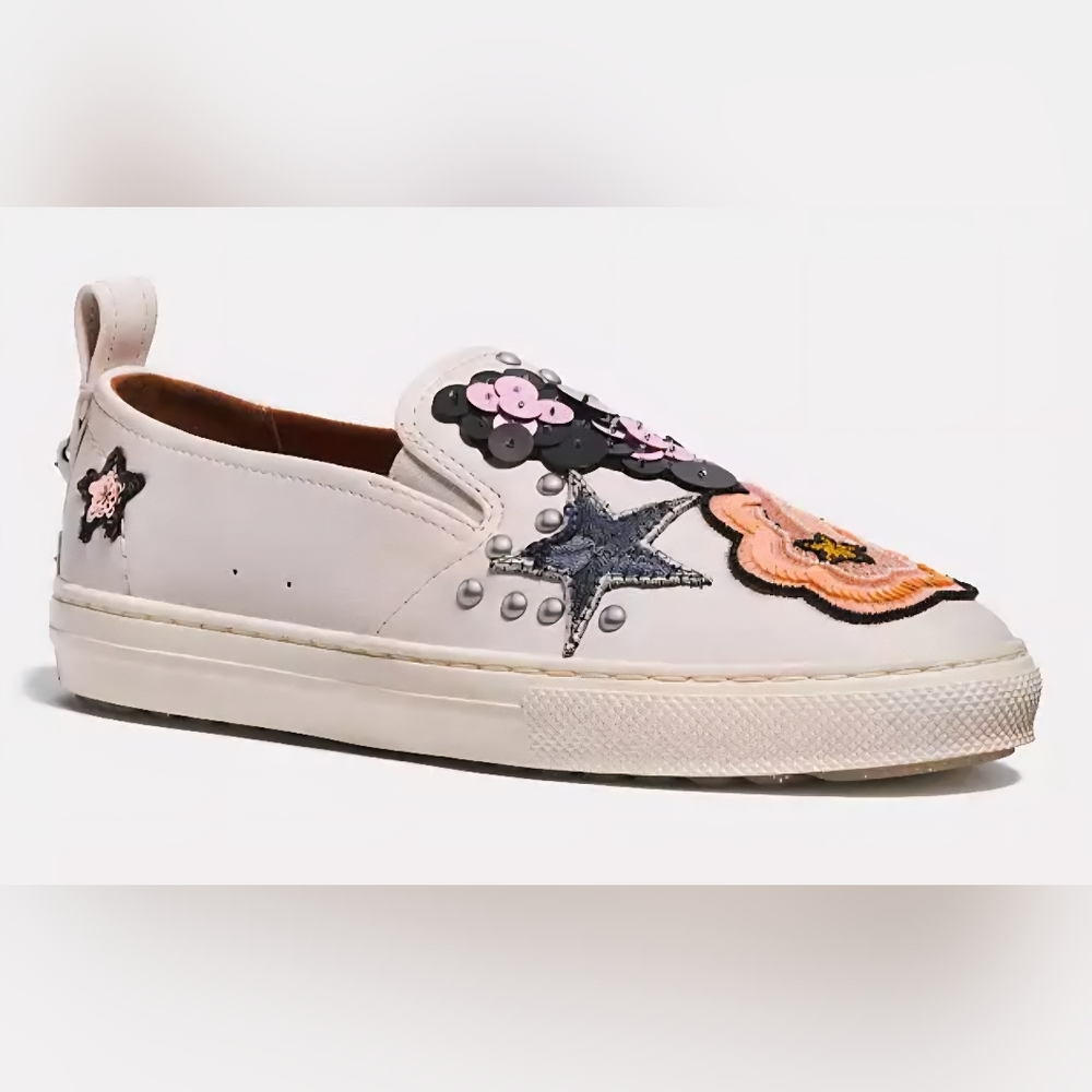 Coach Star Sequin Beaded Slip-On Sneakers NWT Size 11 | Rare Statement Loafers W - Picture 4 of 11